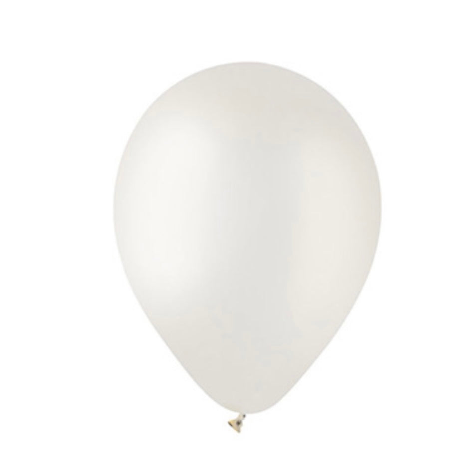 Latex Balloon 12" Metallic Pearl White - Helium Filled