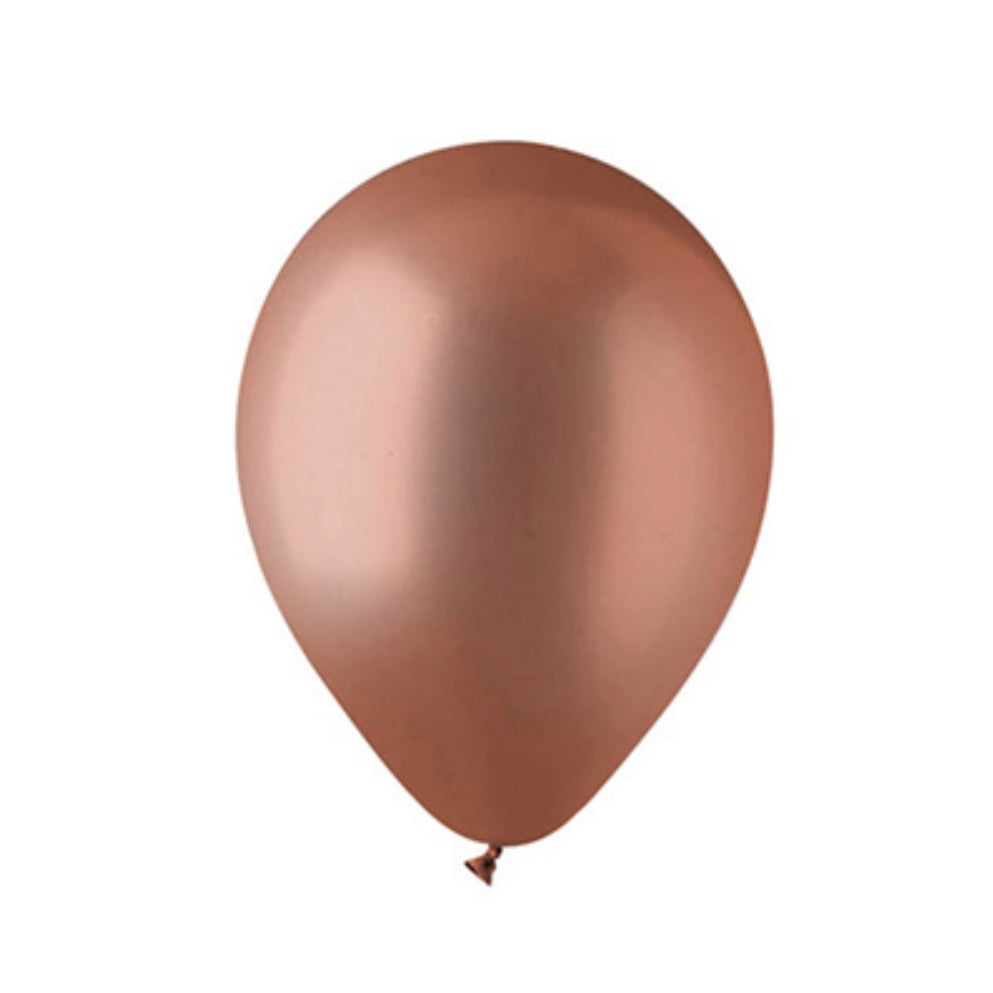 Latex Balloon 12" Metallic Rose Gold - Helium Filled