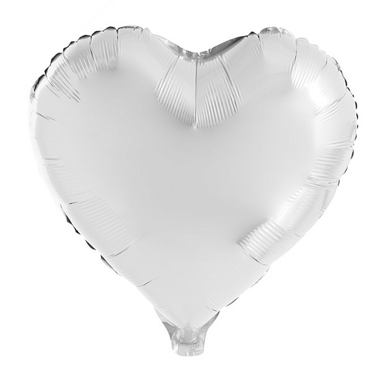 Foil Balloon 18" Heart Shape Pearl White (45cmx51cm) - Helium Filled