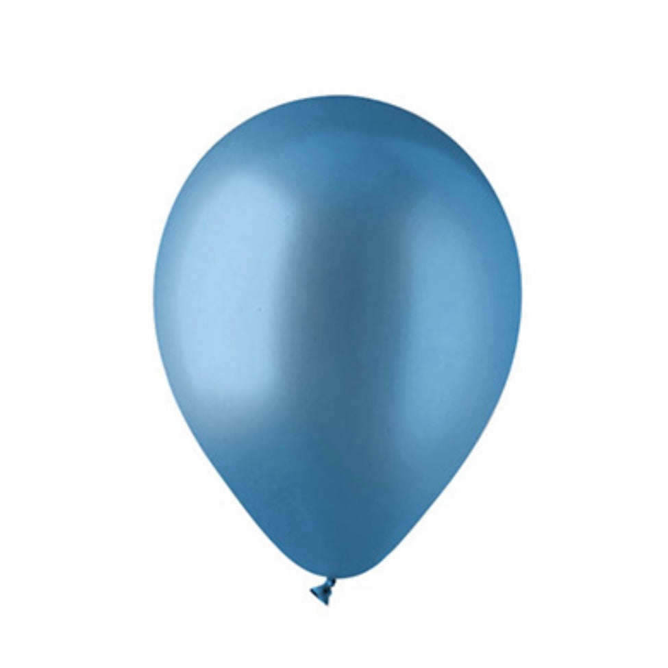 Latex Balloon 12" Metallic Blue - Helium Filled