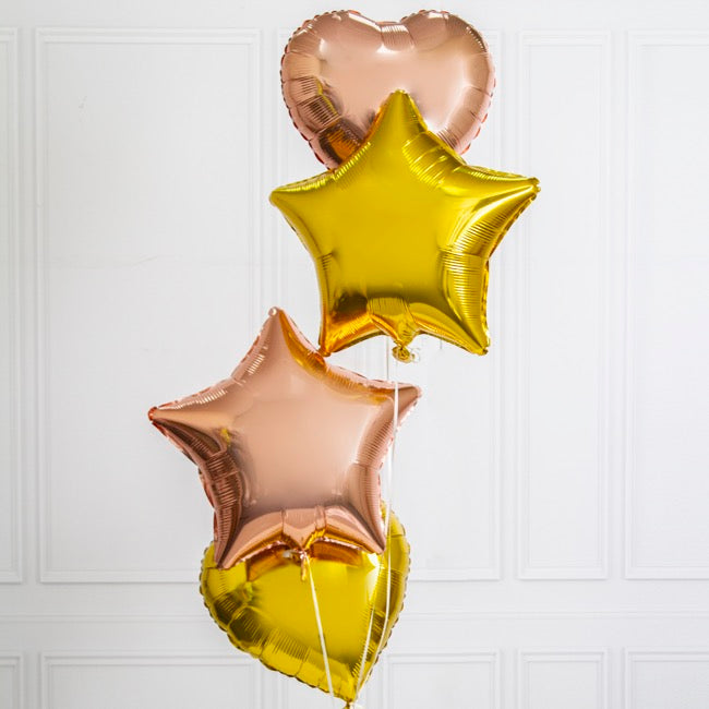 Foil Balloon 19" (48cm) Star Shape Solid Rose Gold - Helium Filled