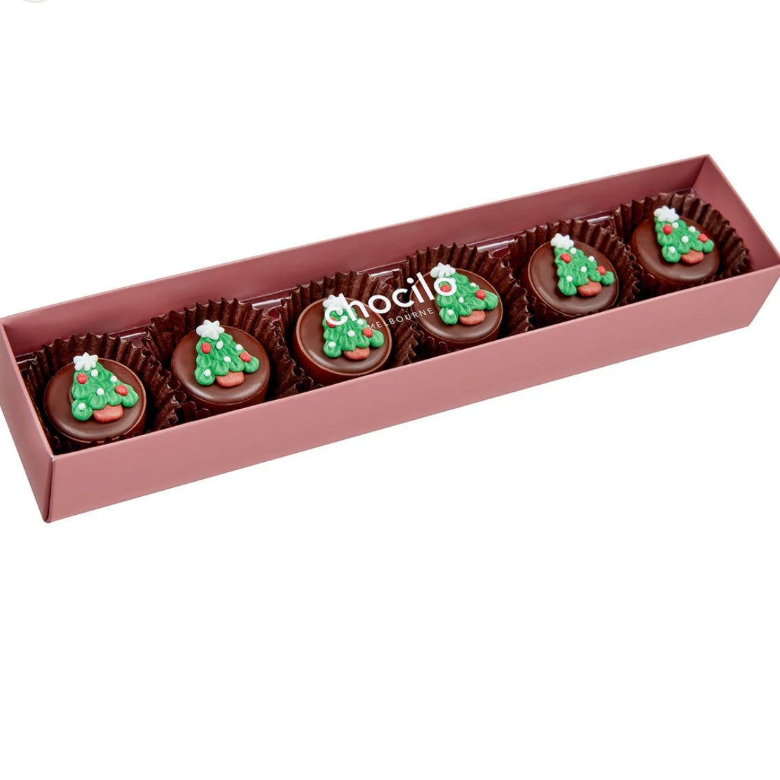 6 Pack Christmas Caramel Milk Chocolates Gift Box - 80g