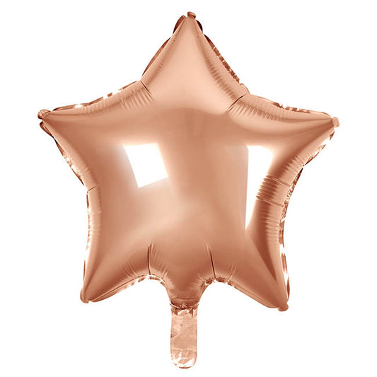 Foil Balloon 19" (48cm) Star Shape Solid Rose Gold - Helium Filled