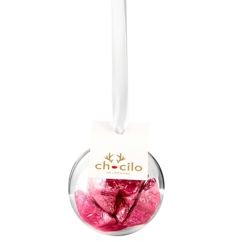 Bauble with 5 Pink Foiled Stars in Milk Chocolate - 35g